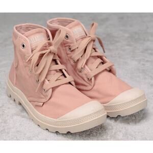 Palladium Pampa High Top Dusty Peach Pink Canvas Boots Sneaker Womens Size 9